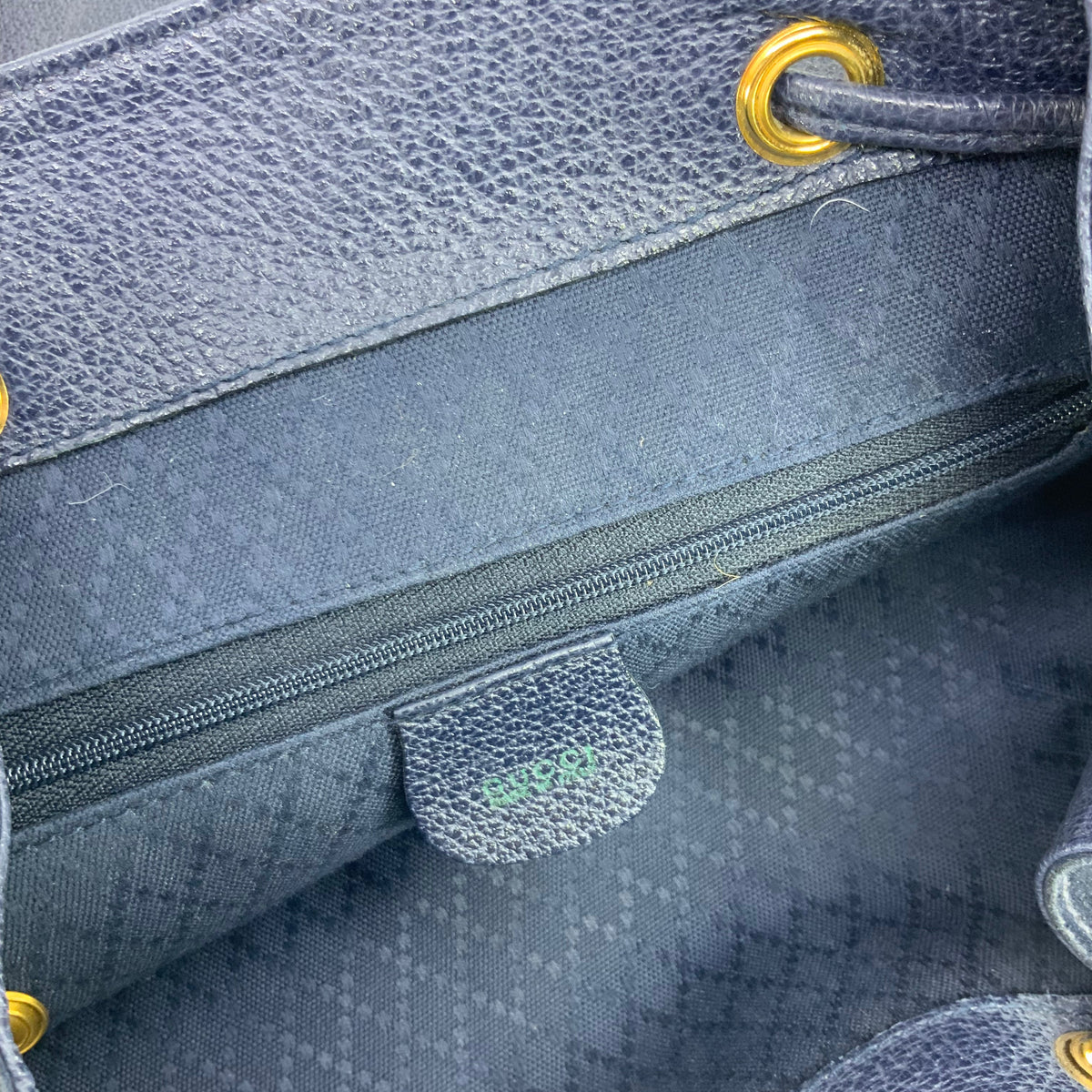 Gucci Vintage Suede Bamboo Drawstring Backpack