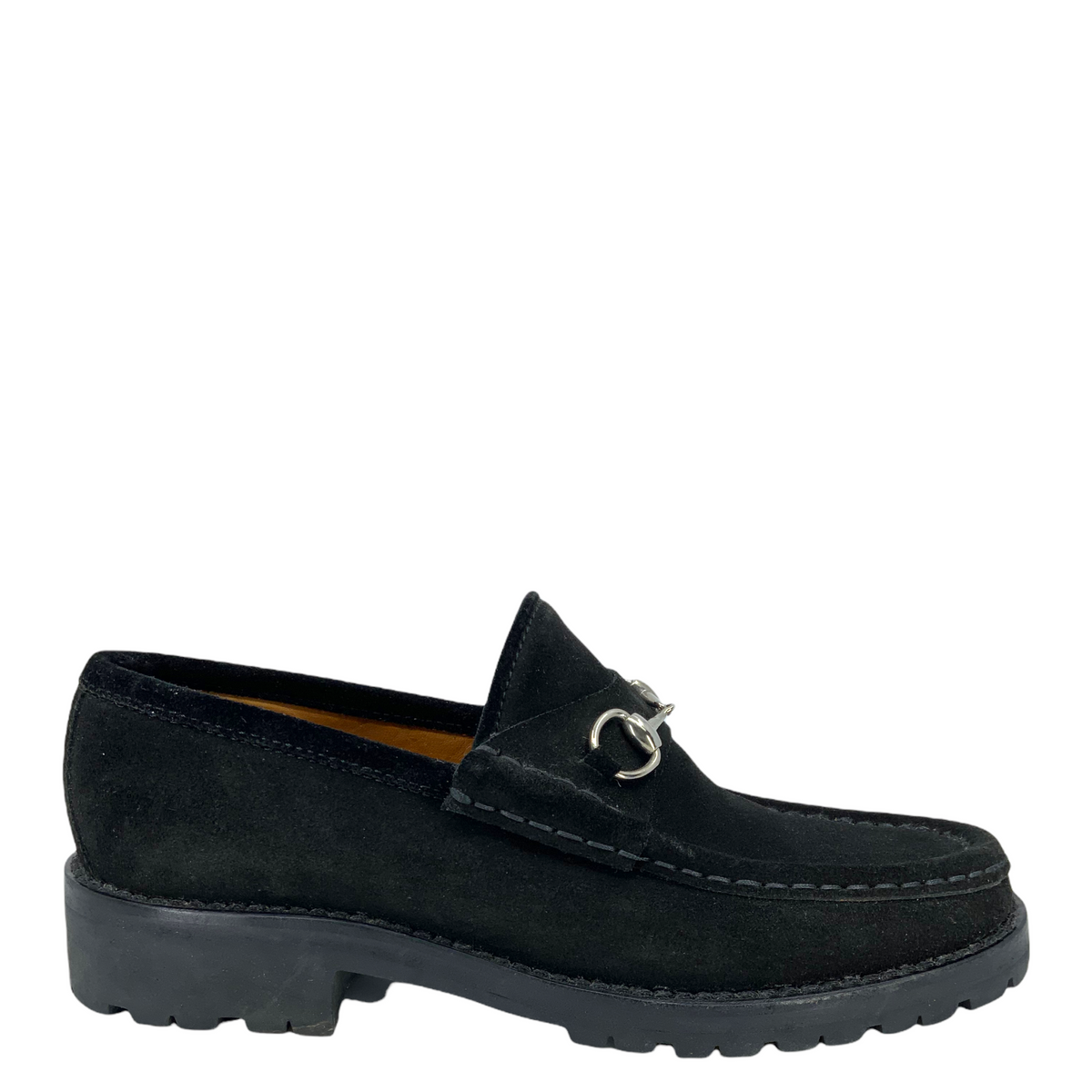 Gucci Classic Horsebit Suede Lug Sole Loafer Size 6.5