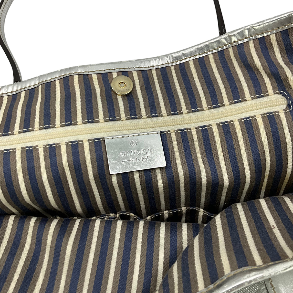 Gucci Metallic GG Monogram Canvas Britt Tote Bag