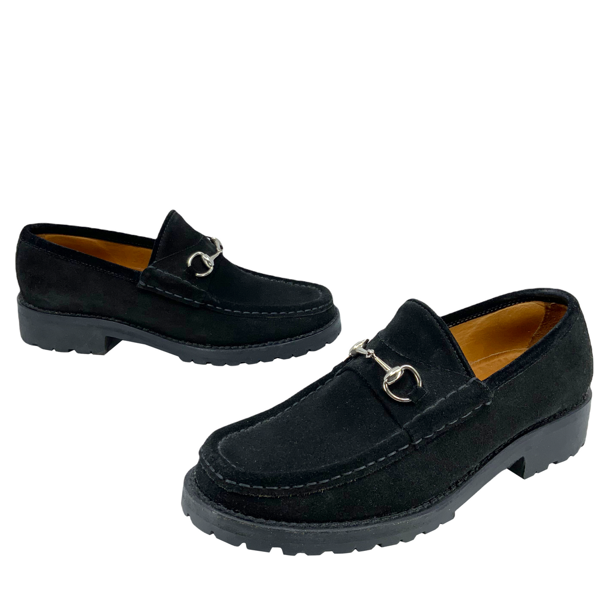 Gucci Classic Horsebit Suede Lug Sole Loafer Size 6.5