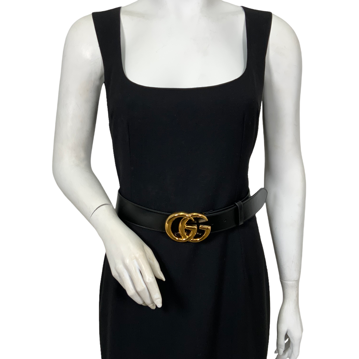 GUCCI GG Marmont Wide Leather Belt Size 75 NEW