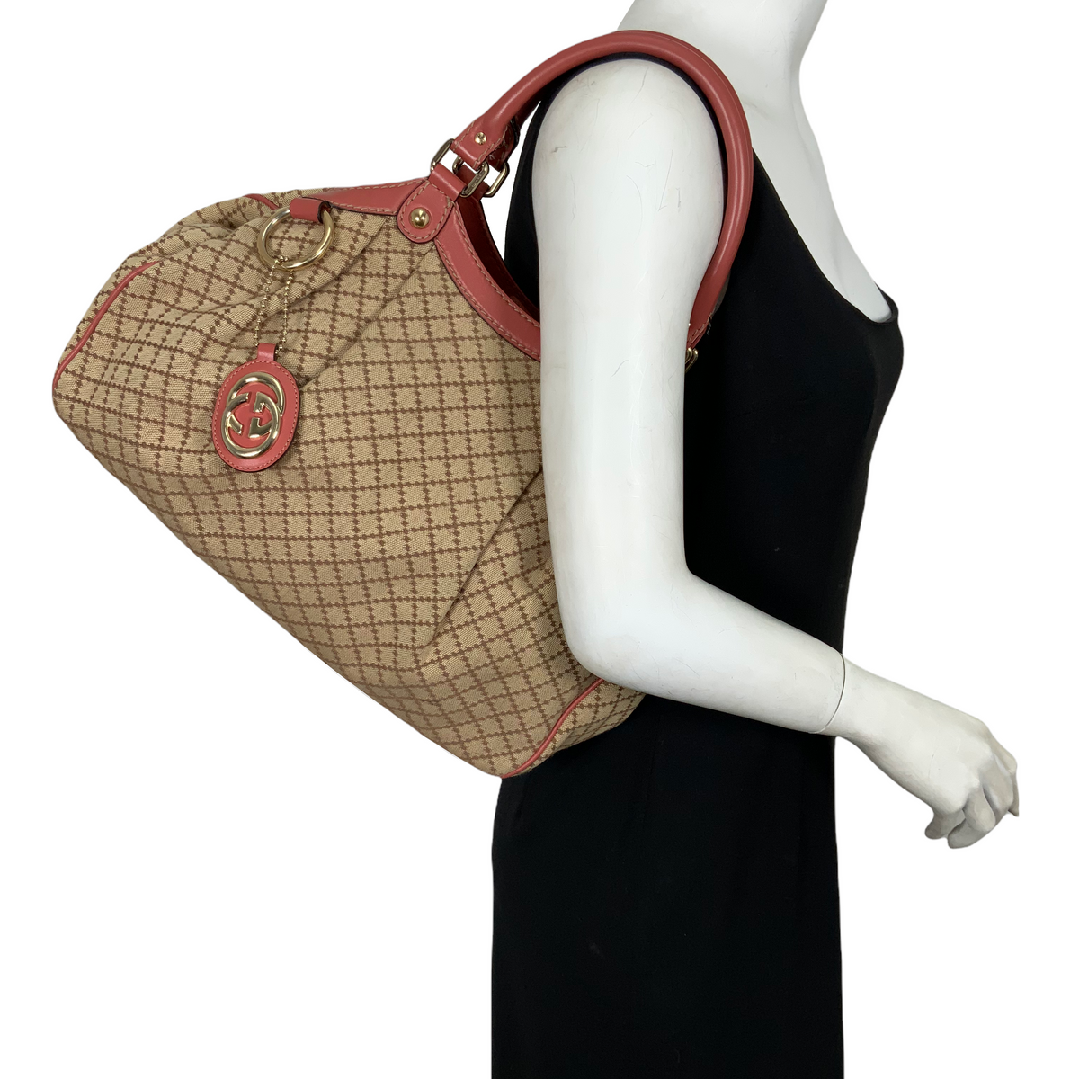 GUCCI Diamante Canvas Medium Sukey Tote