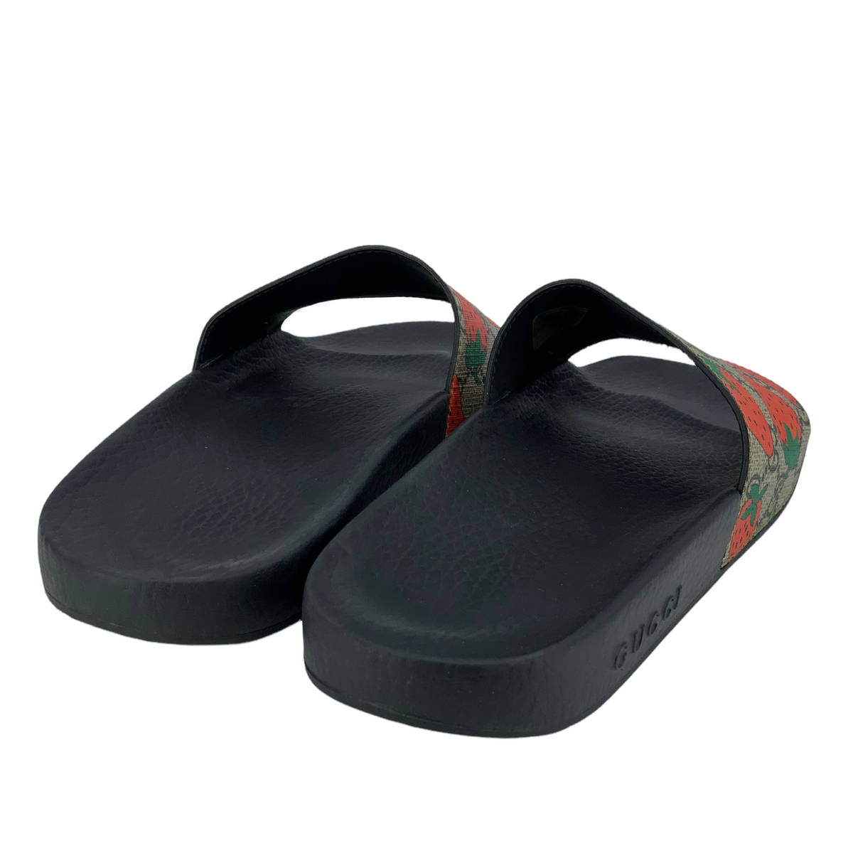 GUCCI GG Supreme Monogram Strawberry Slide Sandals Size 10
