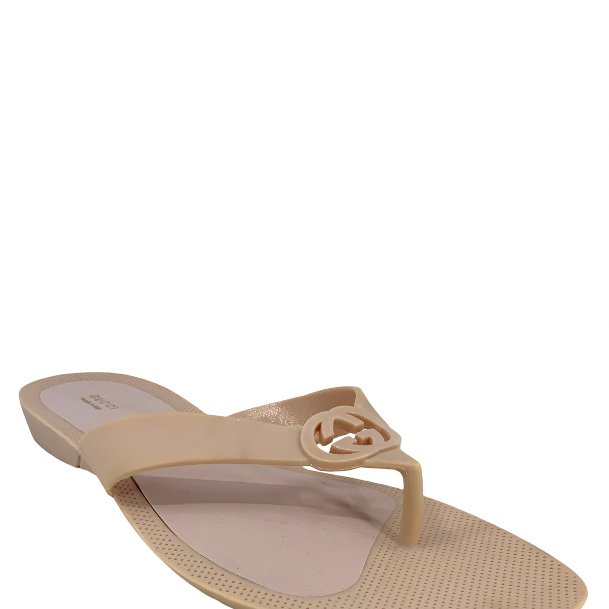 Gucci Rubber GG Thong Sandals Size 10