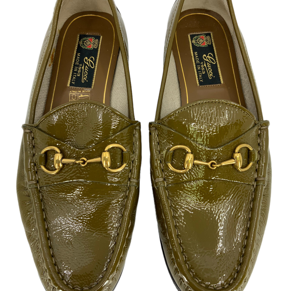 Gucci Classic Patent Leather Horsebit Loafers Size 7