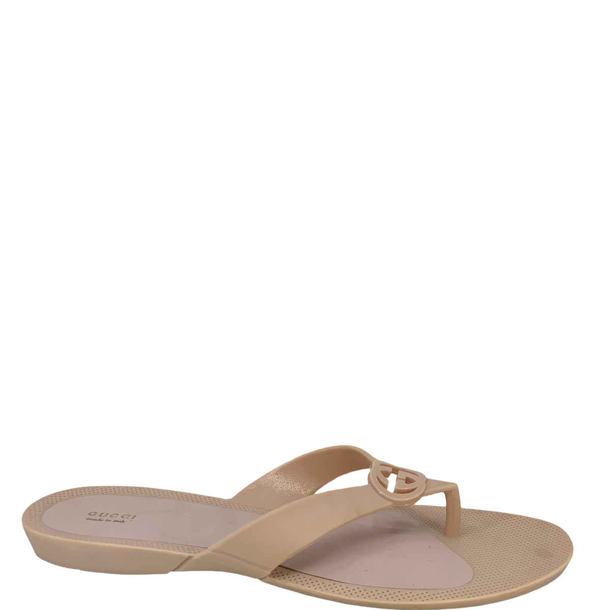 Gucci Rubber GG Thong Sandals Size 10