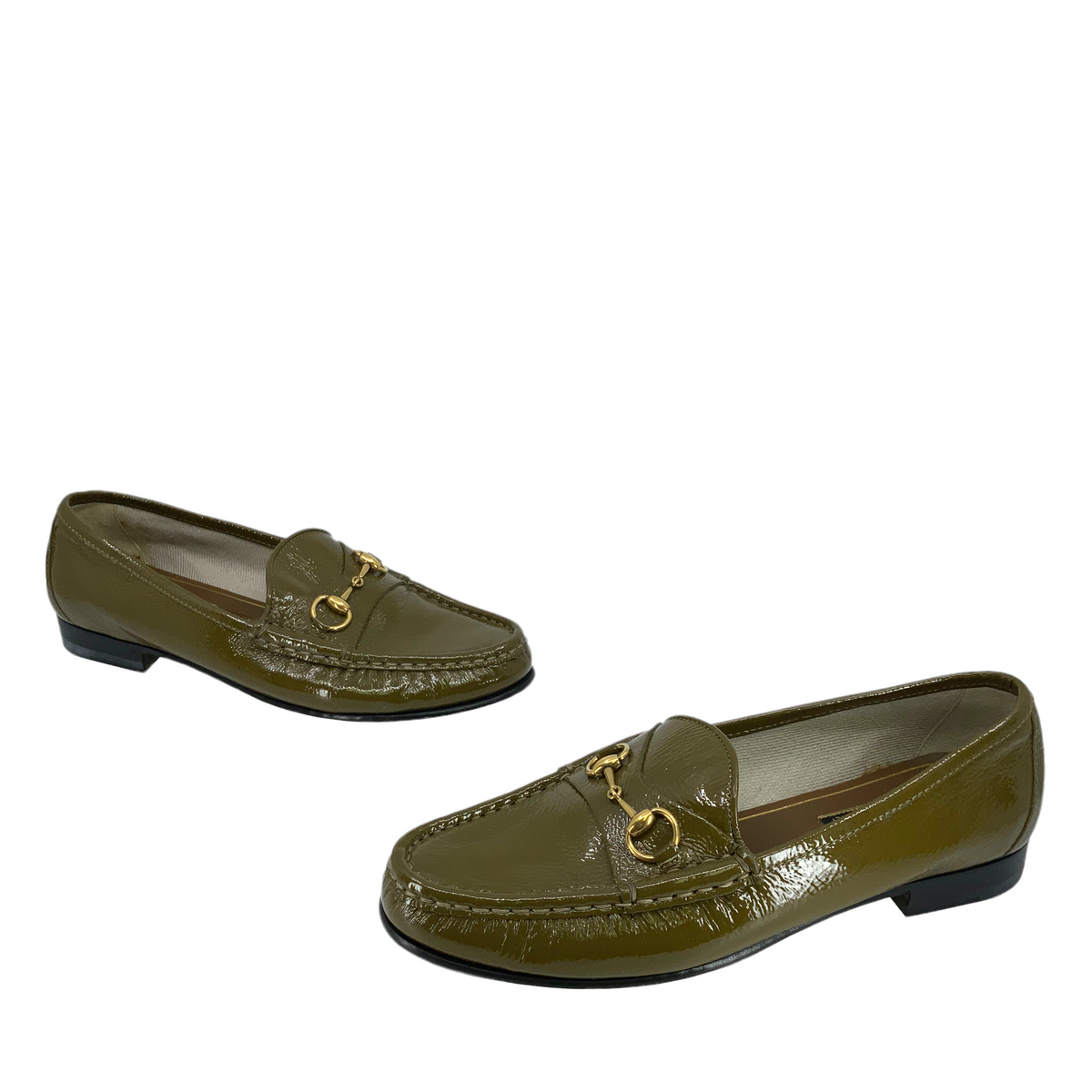 Gucci Classic Patent Leather Horsebit Loafers Size 7