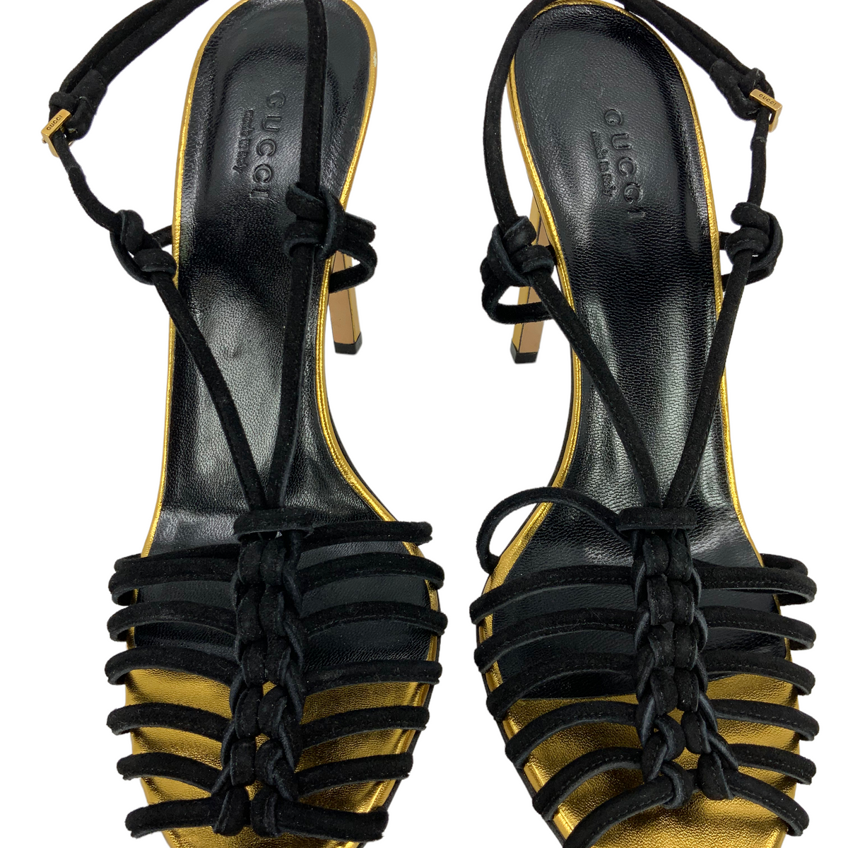 GUCCI Angelique Corded Suede Sandals Size 9