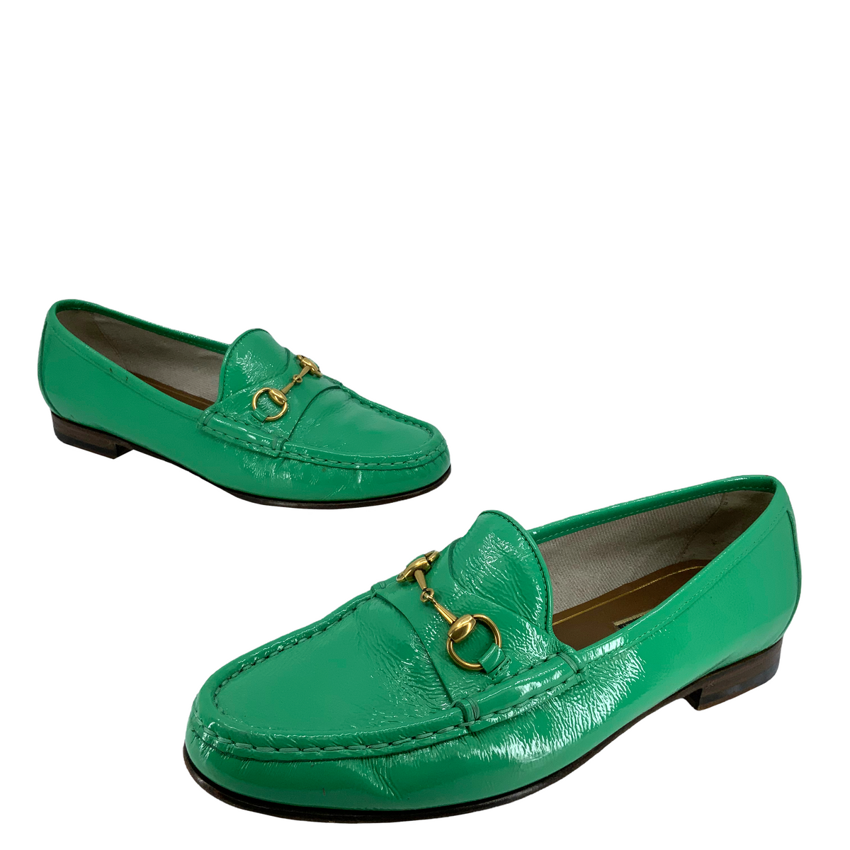 Gucci Classic Patent Leather Horsebit Loafers Size 8