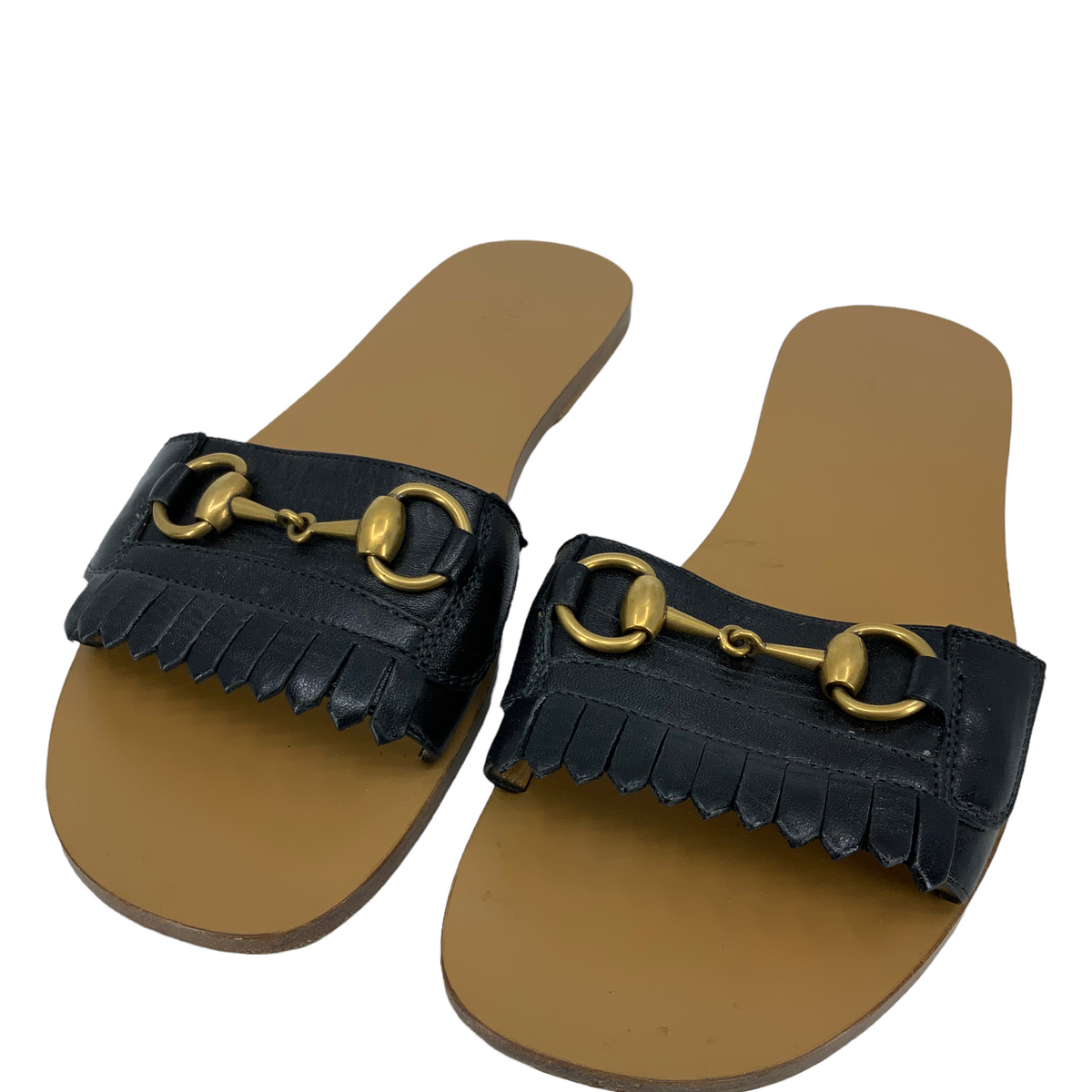 GUCCI Varadero Leather Horsebit Slide Sandals Size 8.5