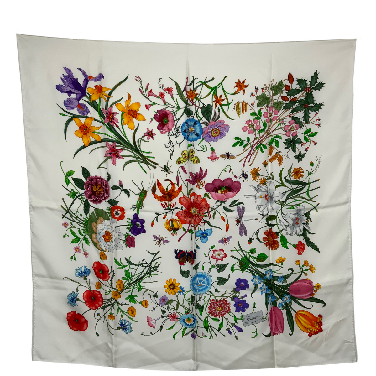 Gucci Josephine Floral Print Silk Scarf