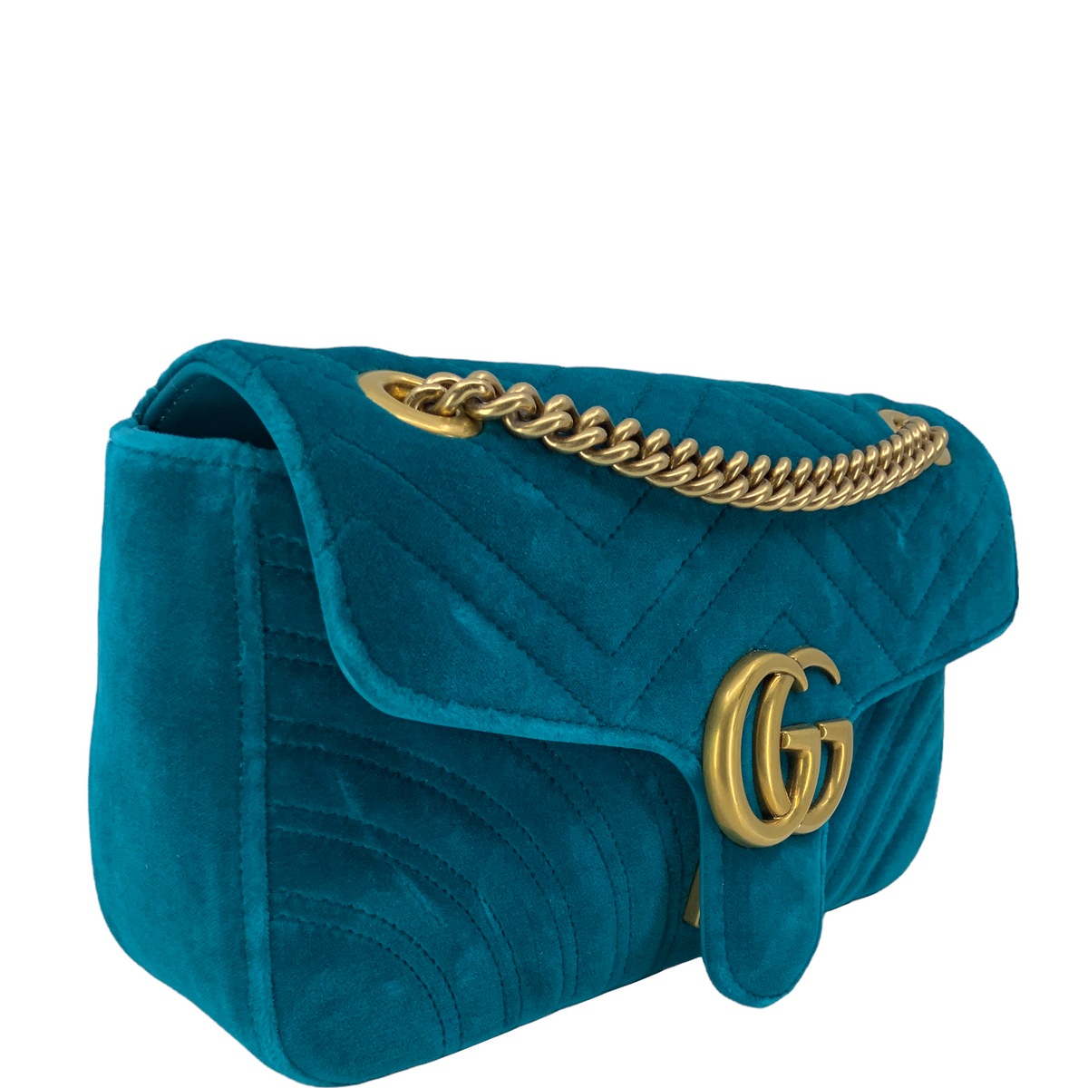 Gucci GG Marmont Matelasse Velvet Small Shoulder Bag