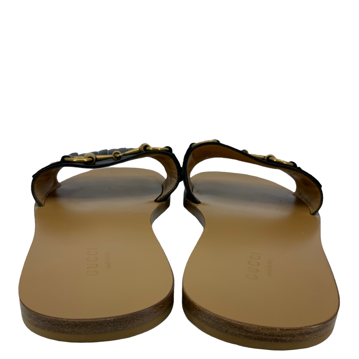 GUCCI Varadero Leather Horsebit Slide Sandals Size 8.5