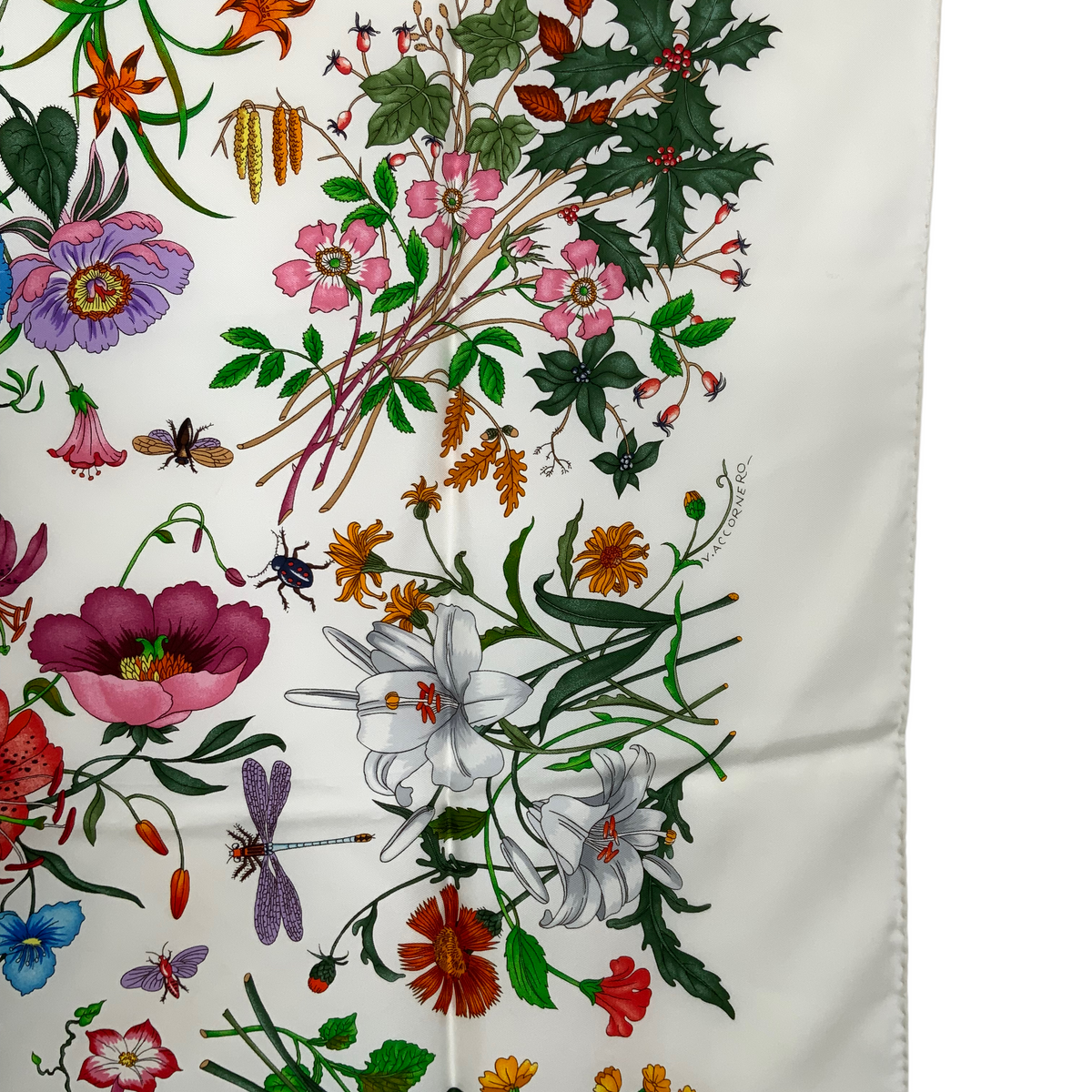 Gucci Josephine Floral Print Silk Scarf