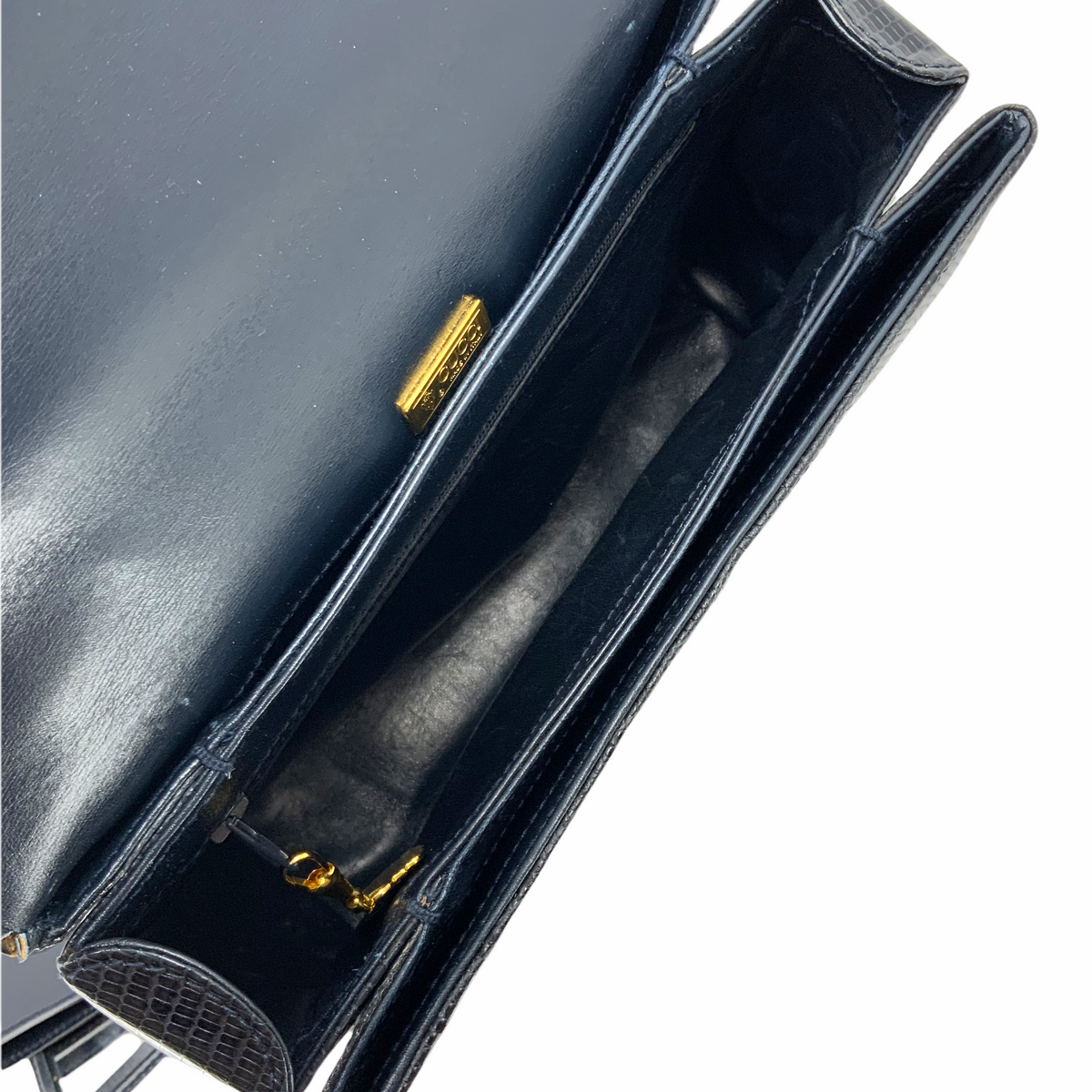 Gucci Vintage Lizard Tortoise Shell Top Handle Flap Bag