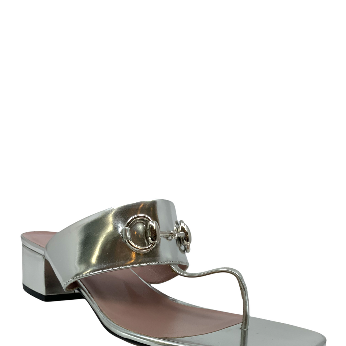 Gucci Patent Leather Horsebit Thong Sandals Size 9