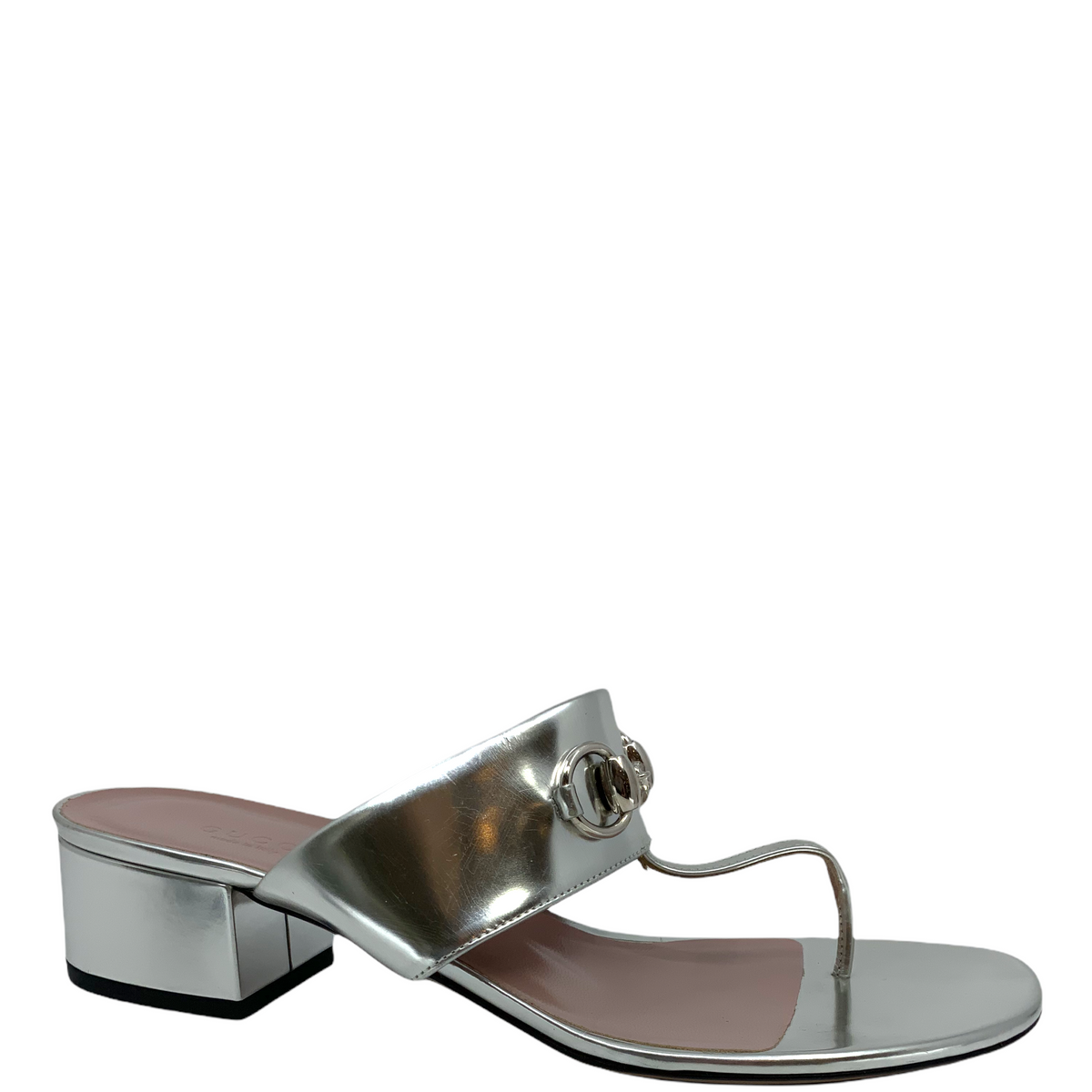 Gucci Patent Leather Horsebit Thong Sandals Size 9