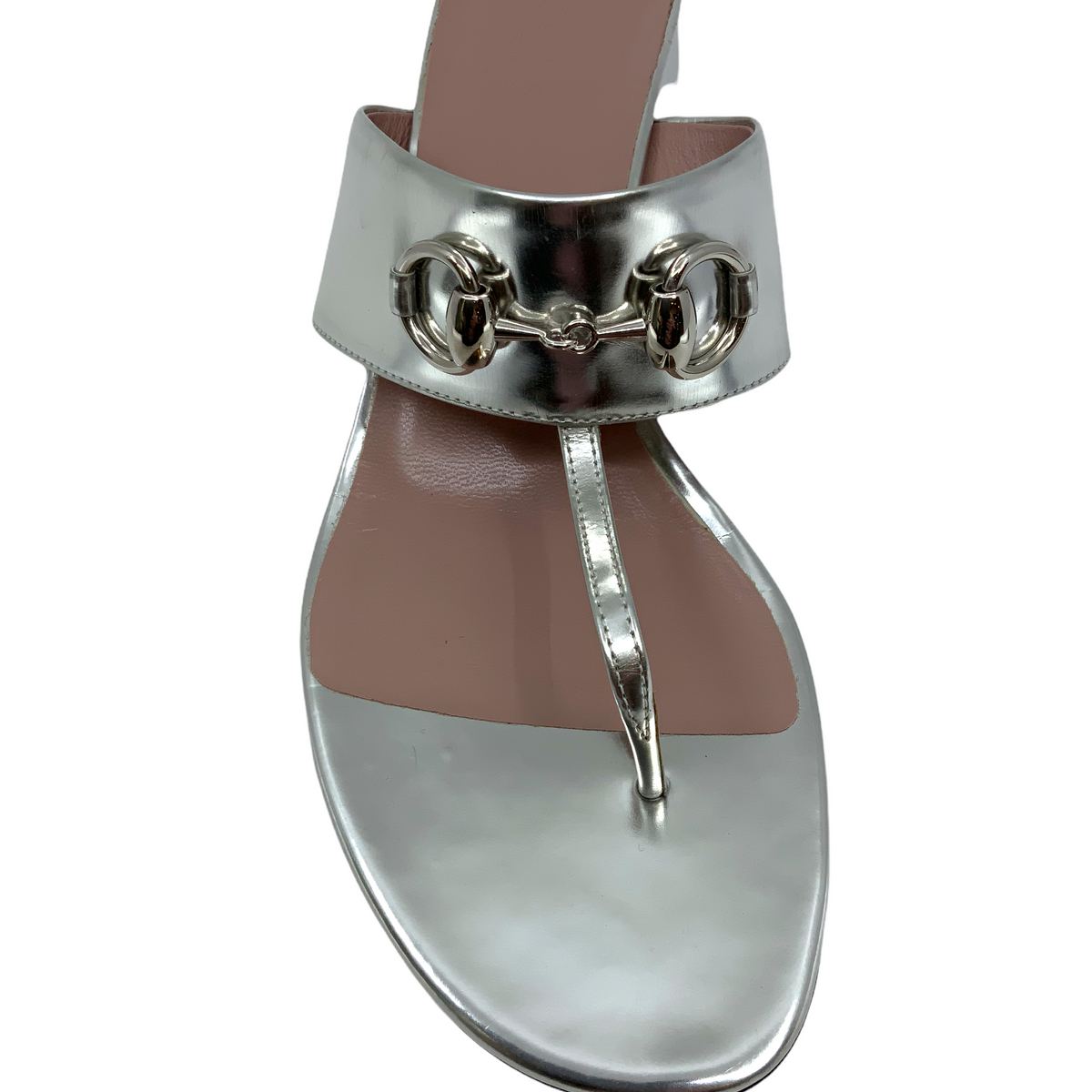 Gucci Patent Leather Horsebit Thong Sandals Size 9
