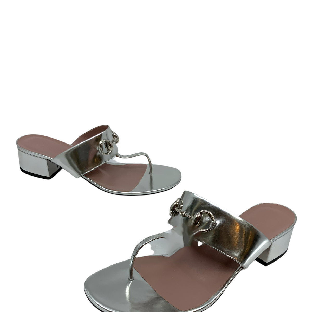 Gucci Patent Leather Horsebit Thong Sandals Size 9