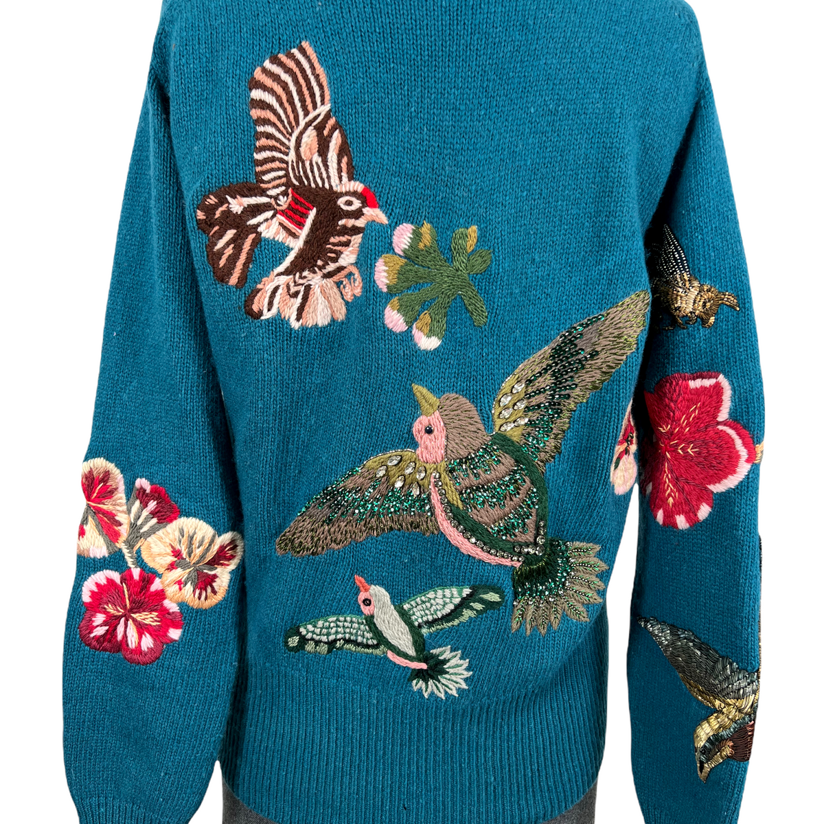 Gucci Embroidered Embellished Wool Sweater Size M