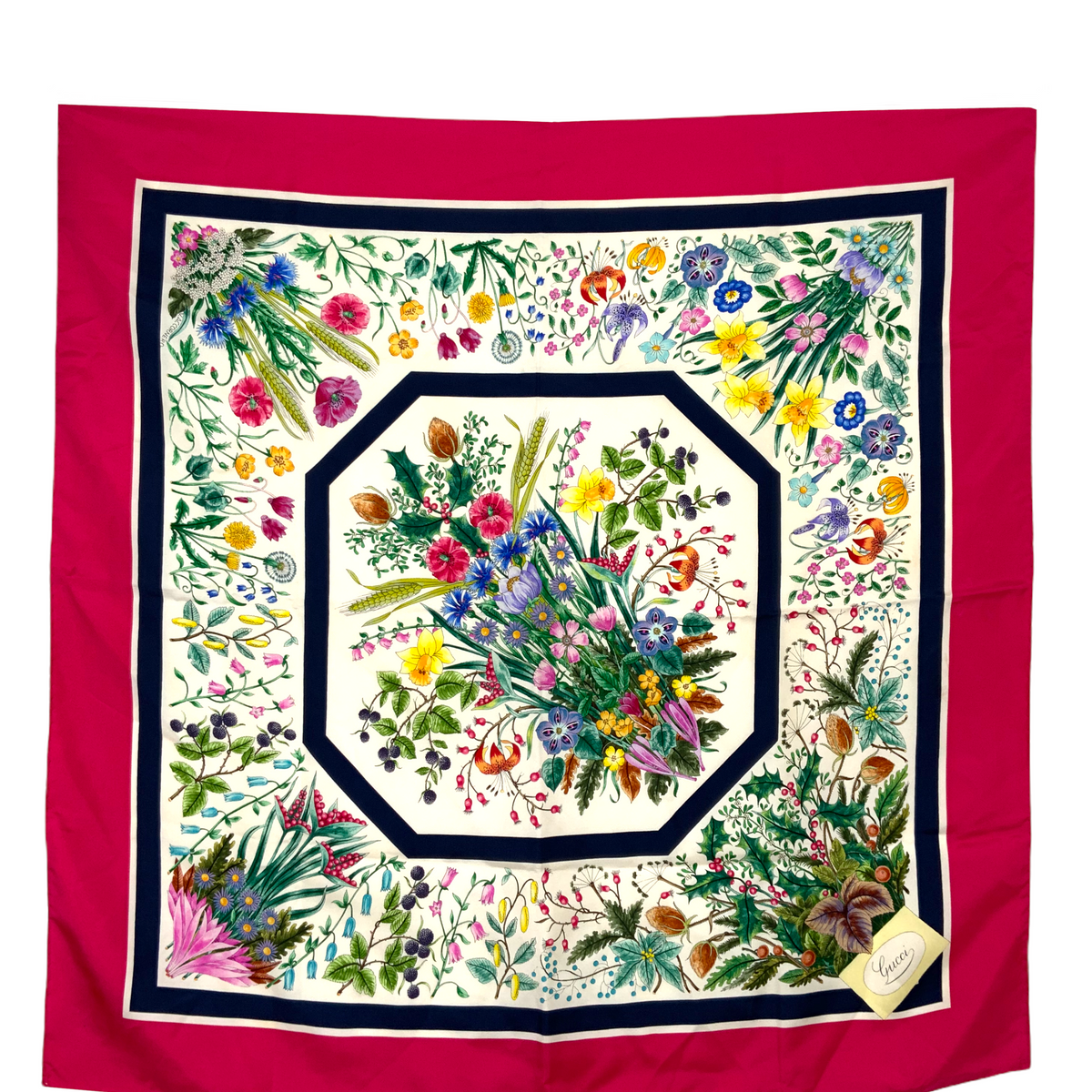 Gucci Flora Print Silk Twill Scarf