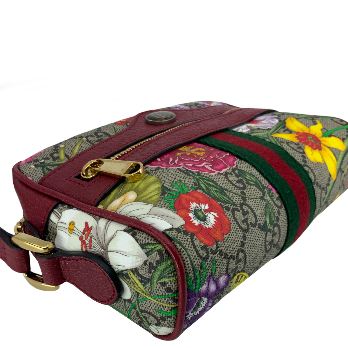 GUCCI GG Supreme Flora Web Mini Ophidia Shoulder Bag