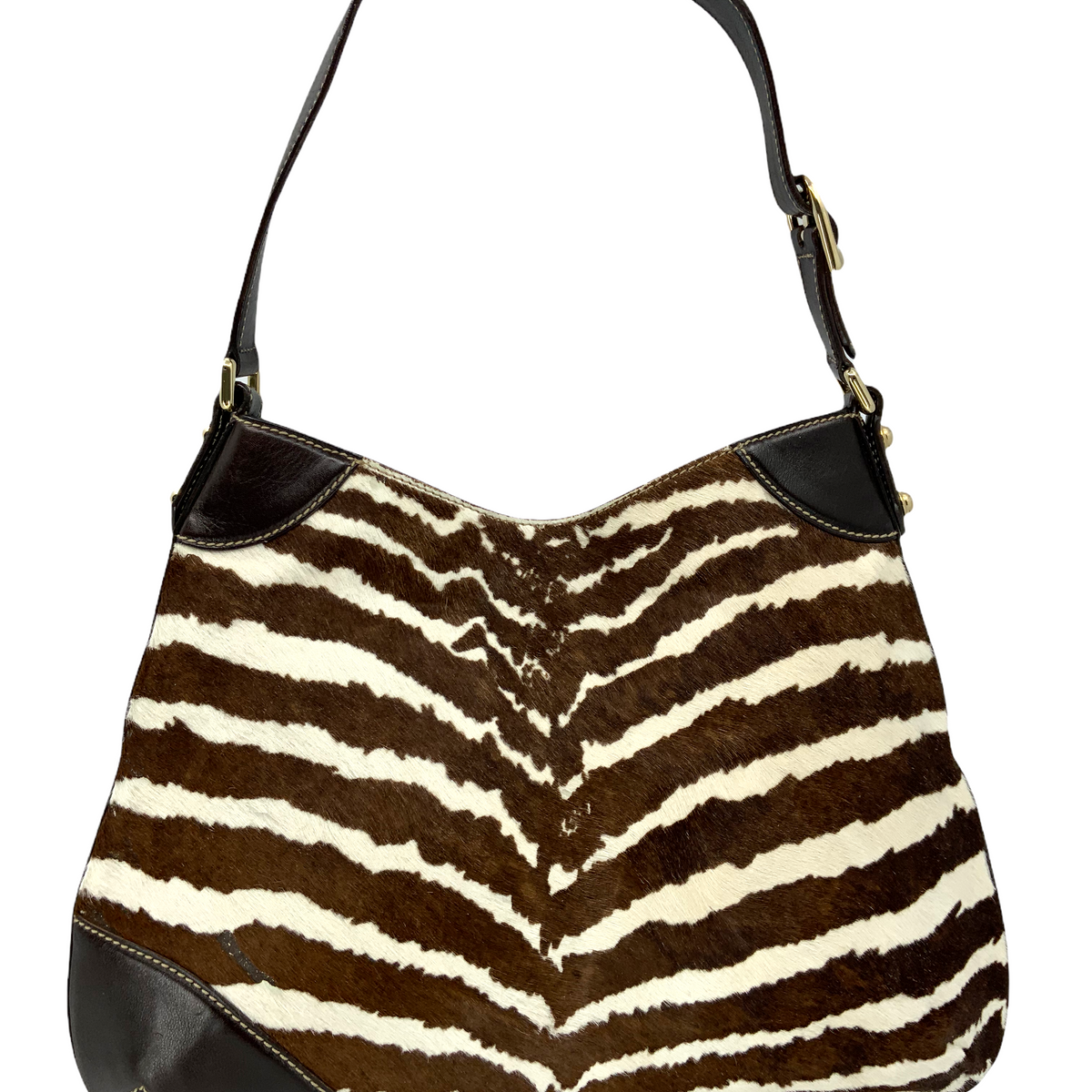 Gucci Zebra Print Pony Hair Horsebit Hasler Hobo Bag