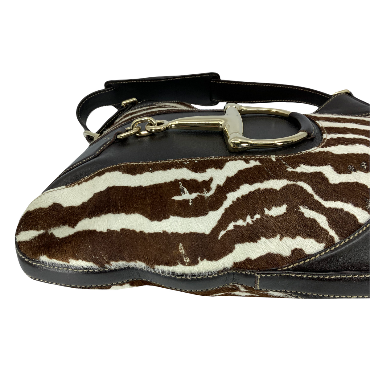Gucci Zebra Print Pony Hair Horsebit Hasler Hobo Bag