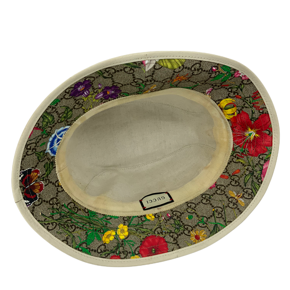 GUCCI GG Supreme Monogram Flora Fedora Hat