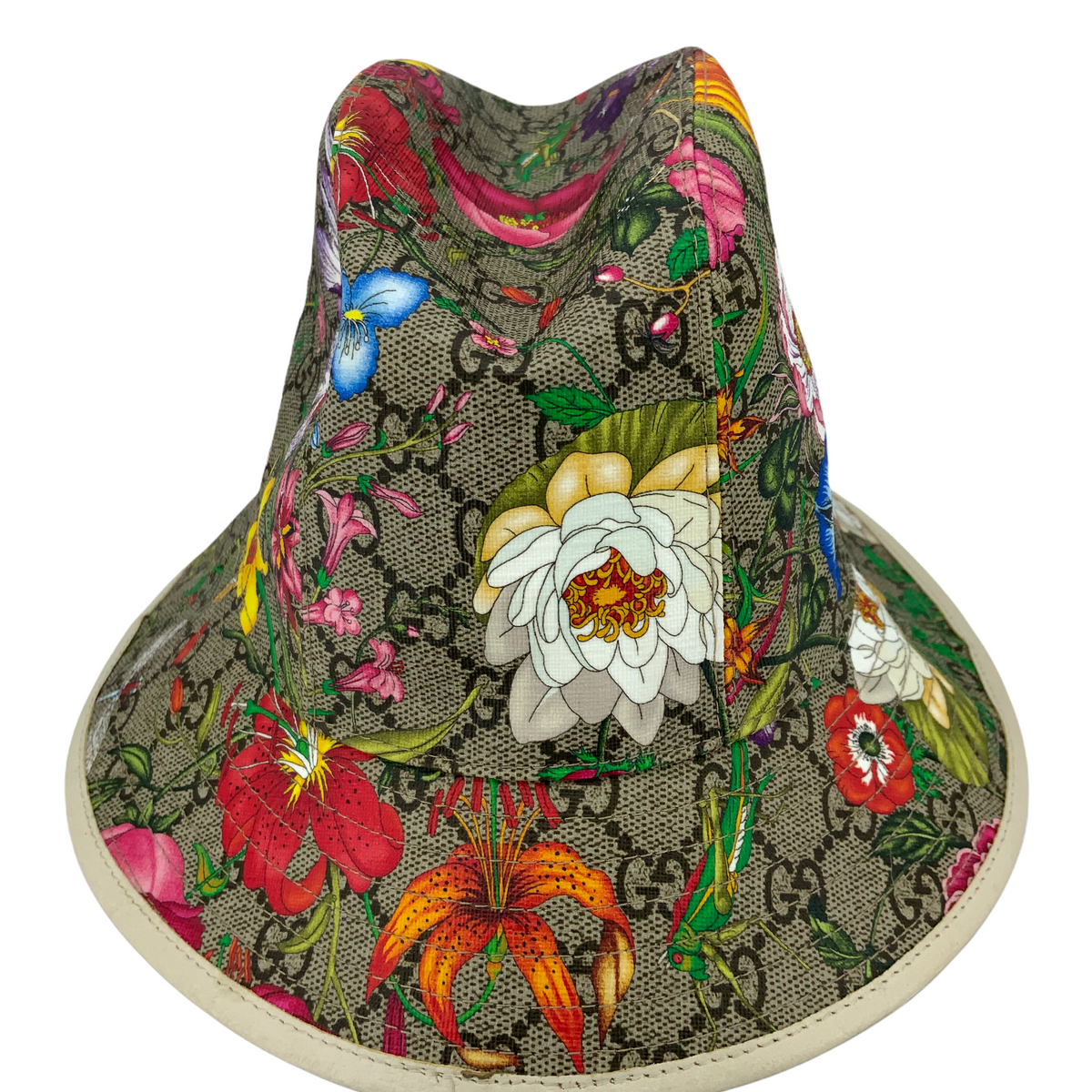 GUCCI GG Supreme Monogram Flora Fedora Hat