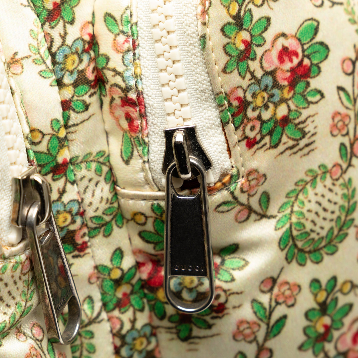 GUCCI MLB Floral Satin NY Yankees Patch Backpack