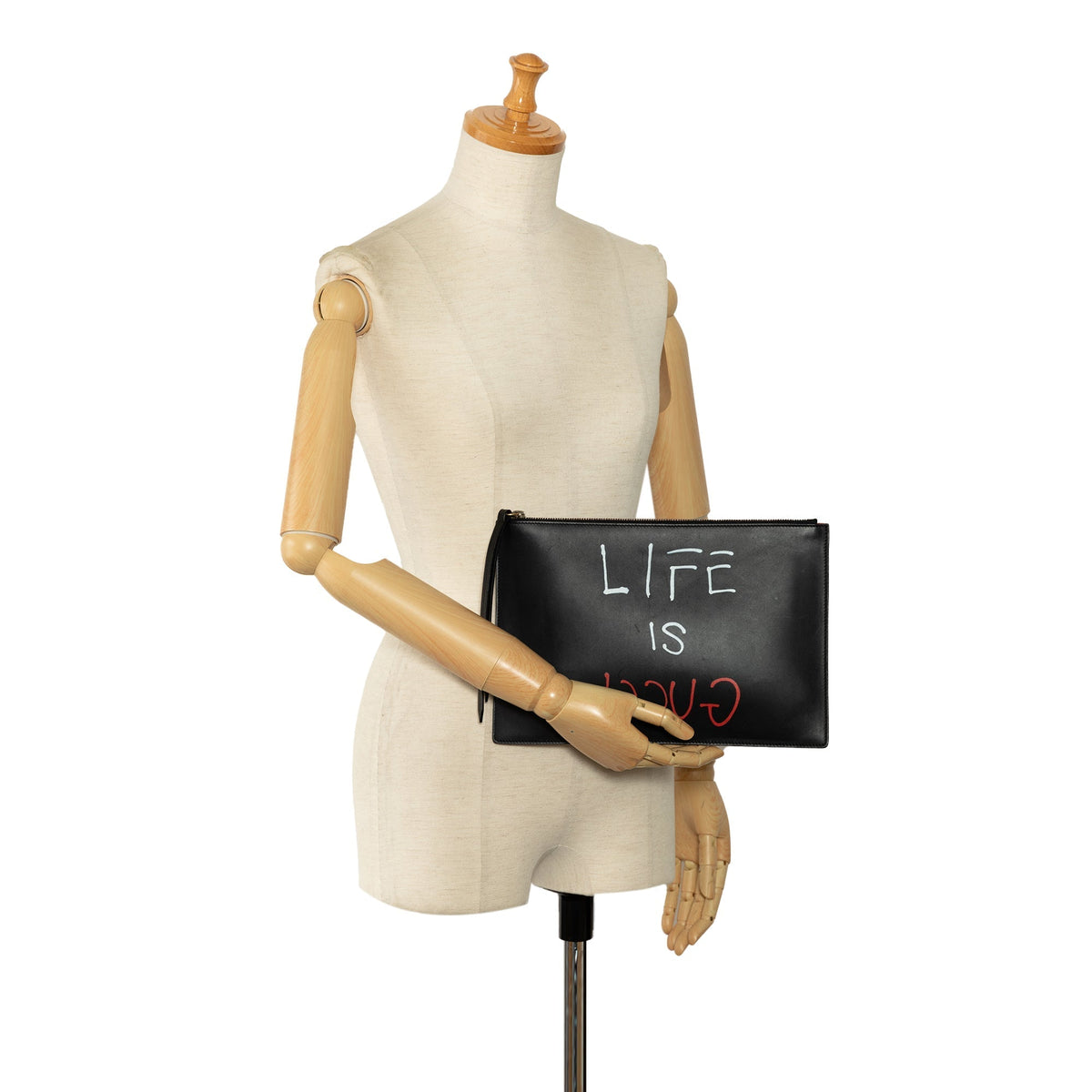 GUCCIGhost Life is  Zip Pouch Clutch Bag