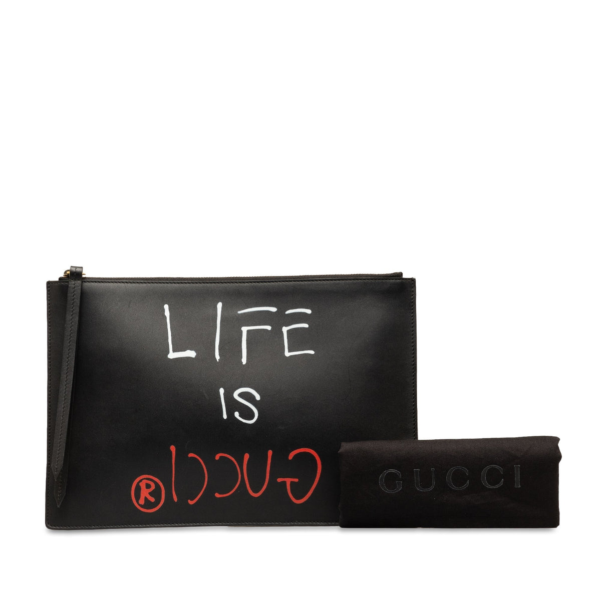 GUCCIGhost Life is  Zip Pouch Clutch Bag