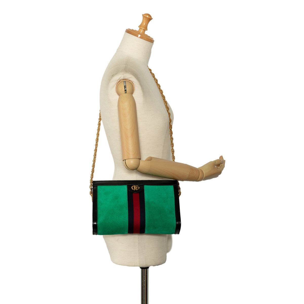 GUCCI Medium Suede Ophidia Web Crossbody Crossbody Bag