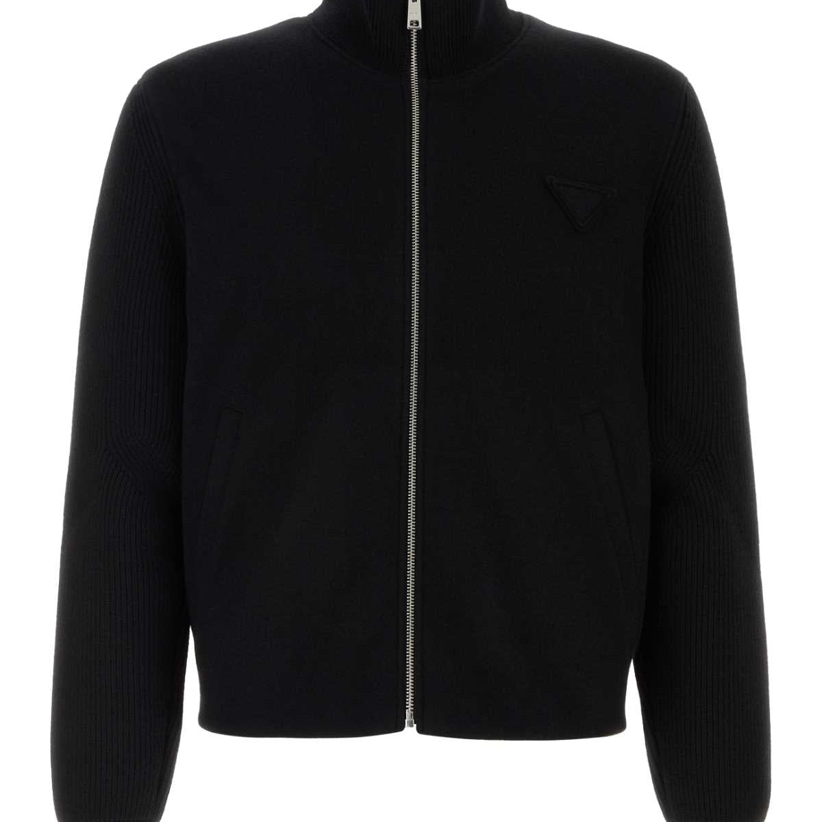 PRADA Stretch Wool Blend Cardigan for Men - FW24 Collection