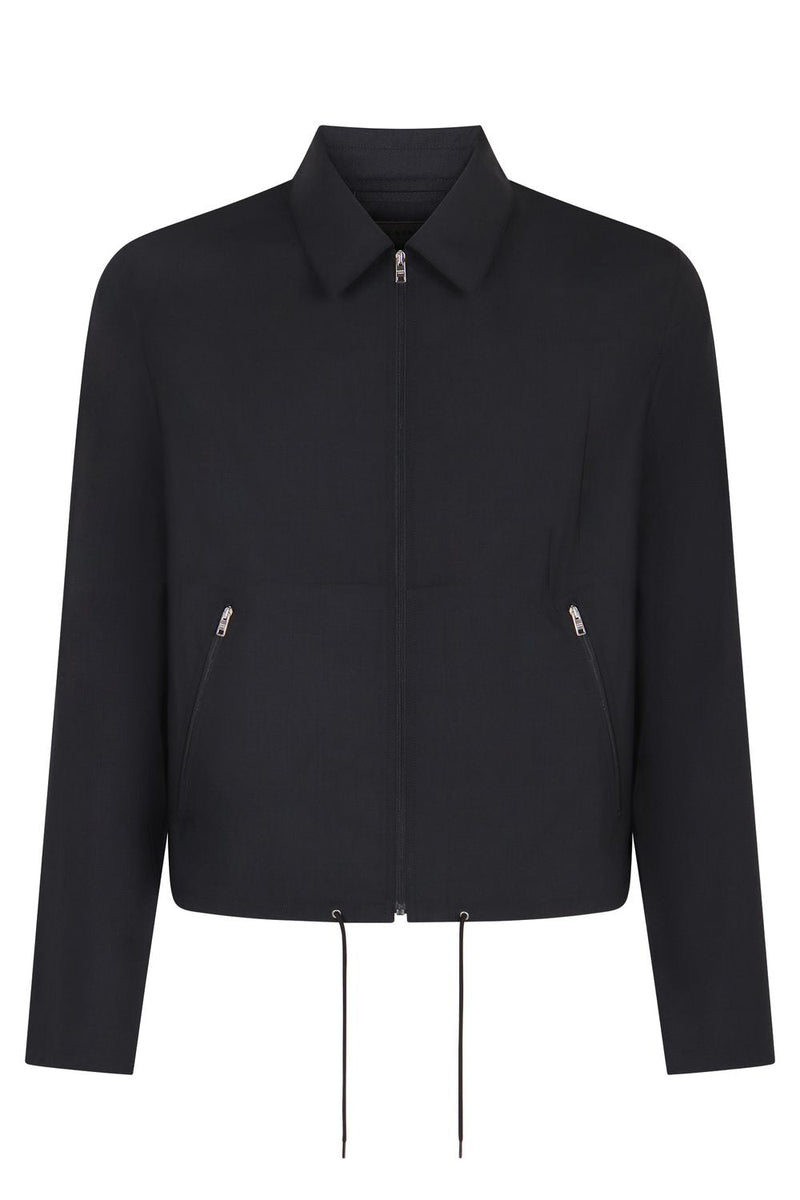 PRADA Men's Virgin Wool Jacket with Adjustable Drawstring Hem