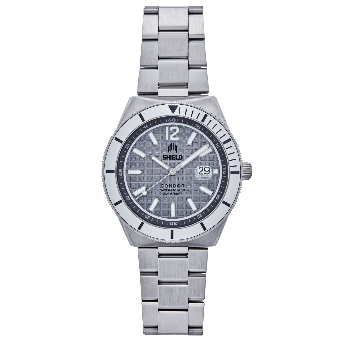 Shield Condor Bracelet Watch w/Date