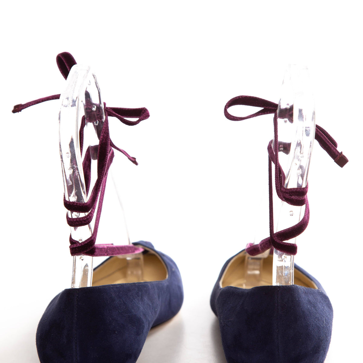 Sarah Flint Navy Suede Pointed Toe Flats SZ 40.5
