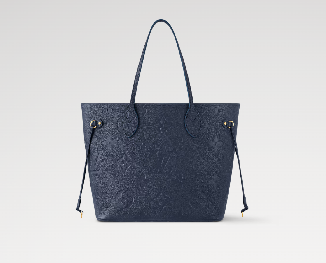 Chloe’s Picks Neverfull MM Monogram Empreinte Leather In Navy Blue