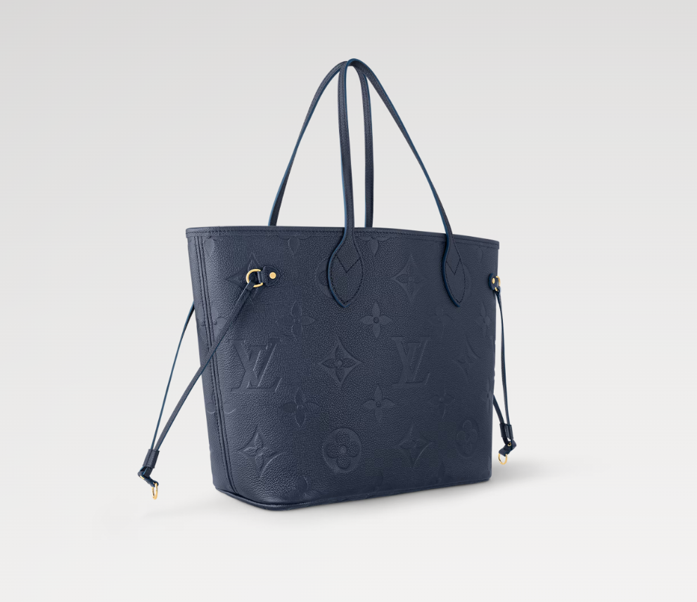 Chloe’s Picks Neverfull MM Monogram Empreinte Leather In Navy Blue