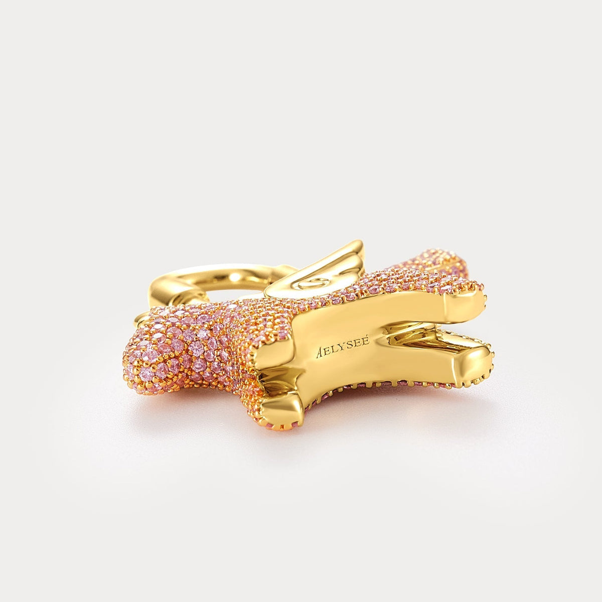 Sparkle Gold Pink Zircon—Rodeo Pegase Bag Charm