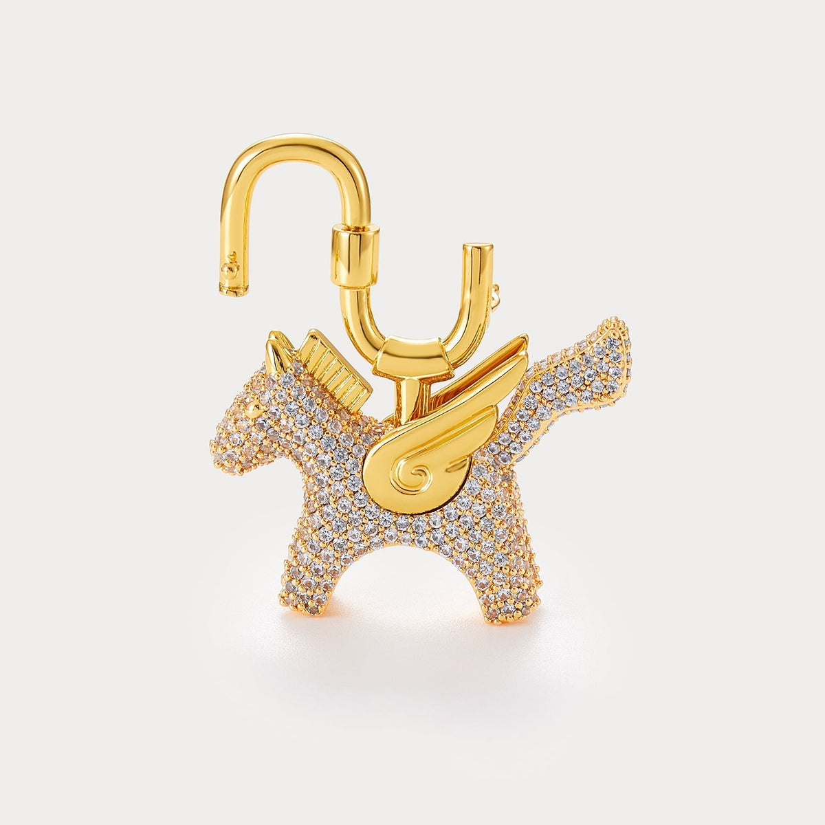 Sparkle Gold Sea Blue Zircon—Rodeo Pegase Bag Charm