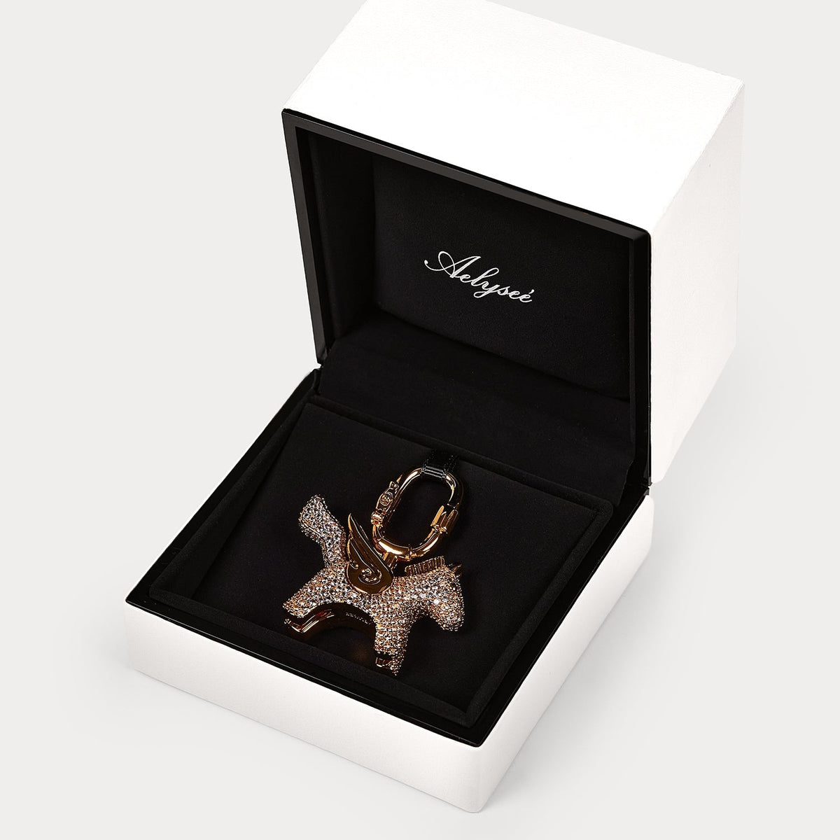 Sparkle Gold Sea Blue Zircon—Rodeo Pegase Bag Charm
