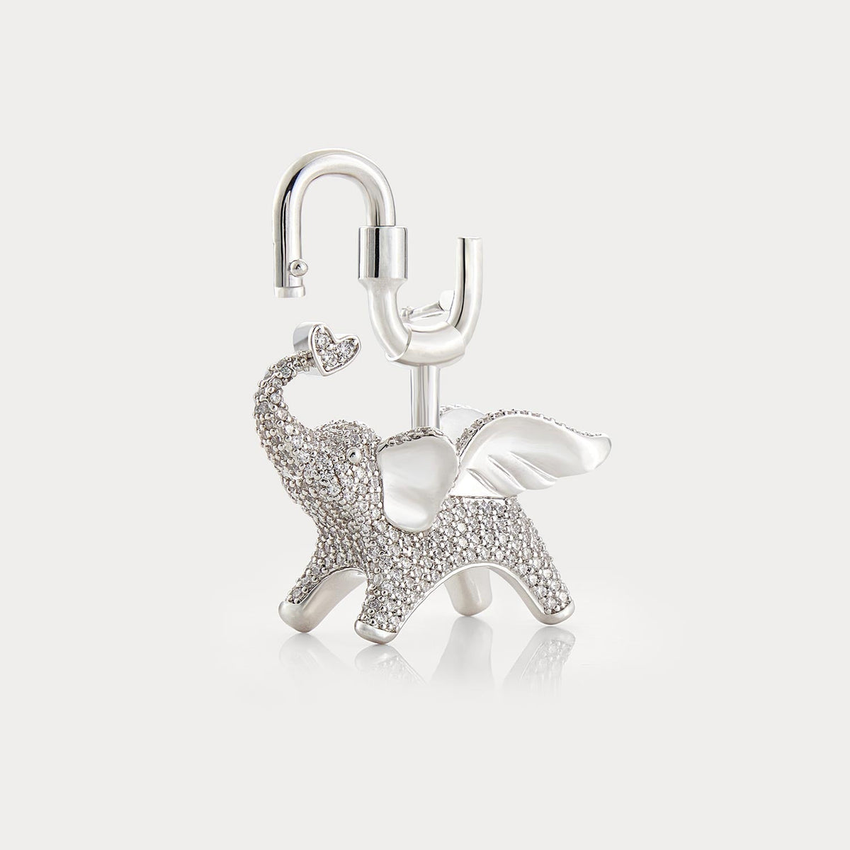 Sparkle Silver—Soar Elephant Bag Charm