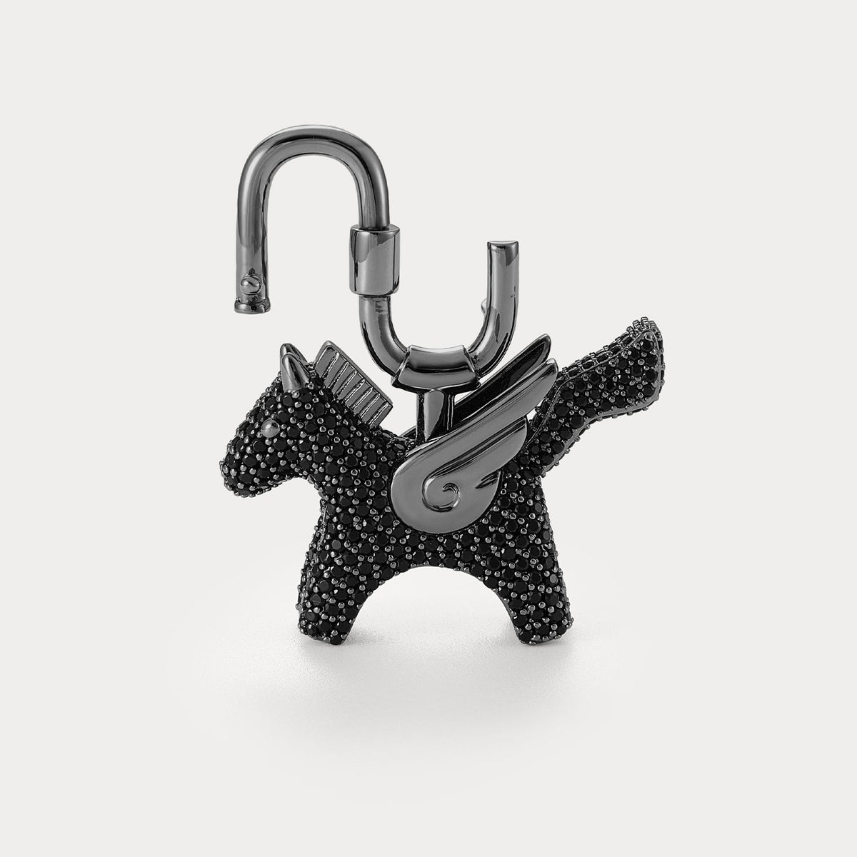 Sparkle Carbon Black Zircon—Rodeo Pegase Bag Charm