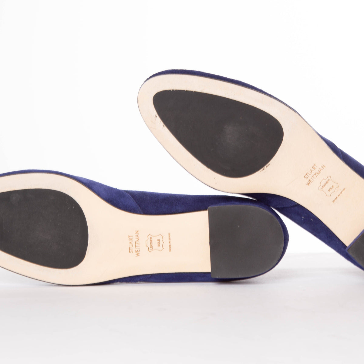 Stuart Weitzman Navy Suede Round-Toe Flats SZ 8.5 Sale