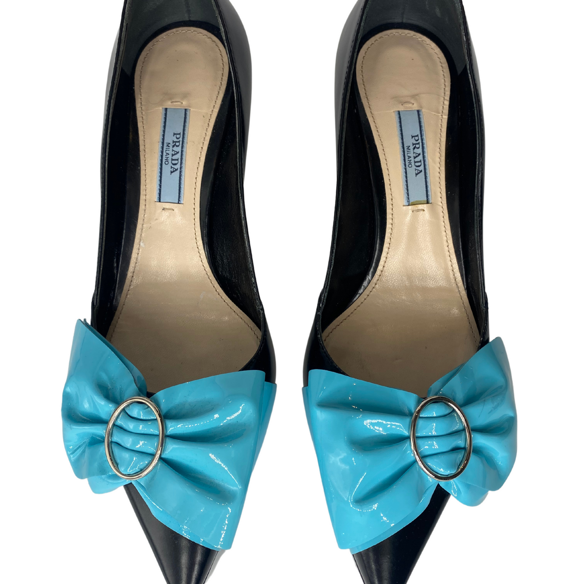 Prada Bow & Patent Leather Heels |US7.5|IT37.5|