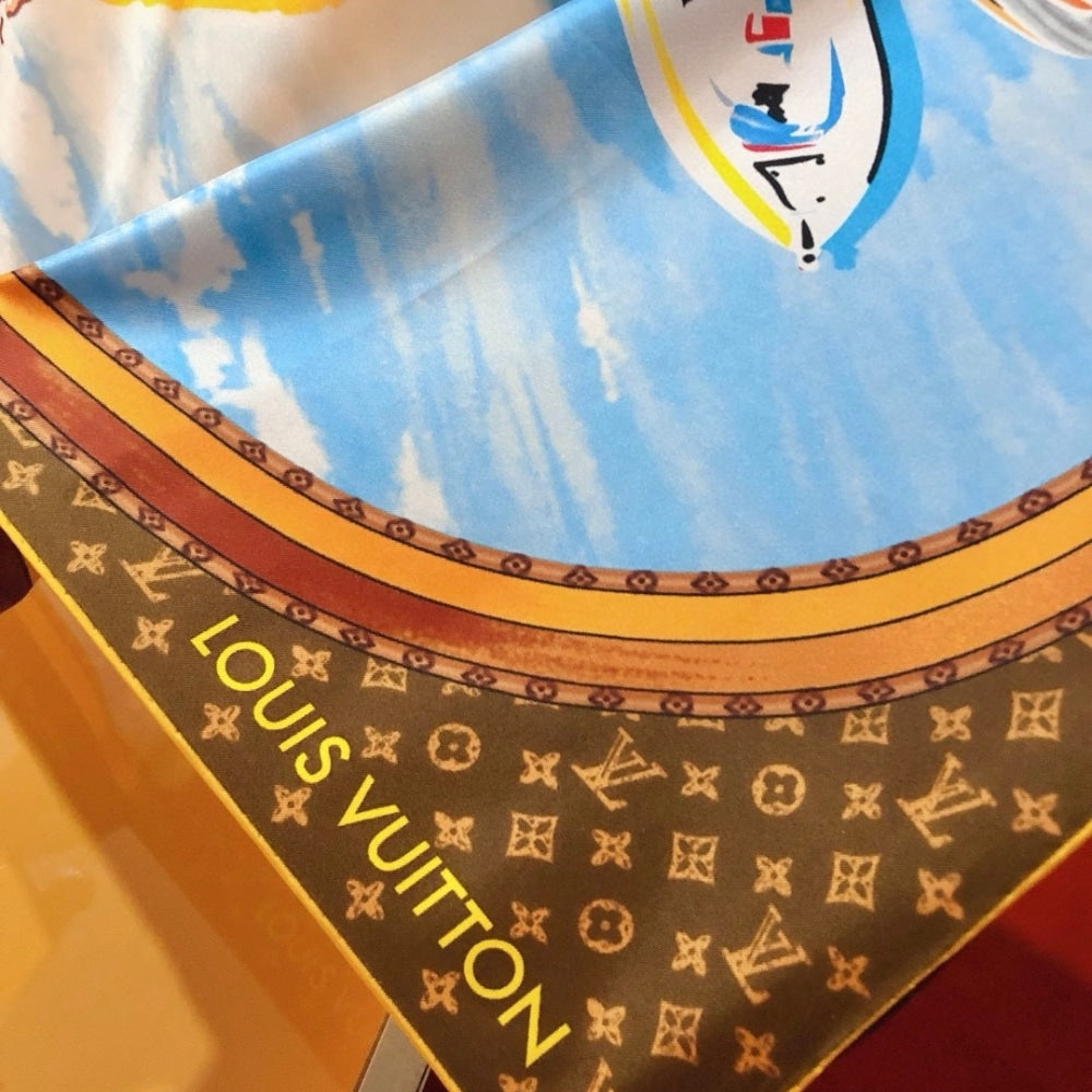 LV LV MARINA 90 SCARF IN BROWN 90CM M78195