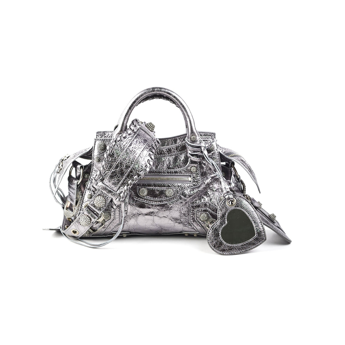balenciaga Neo Cagole XS Bag Silver