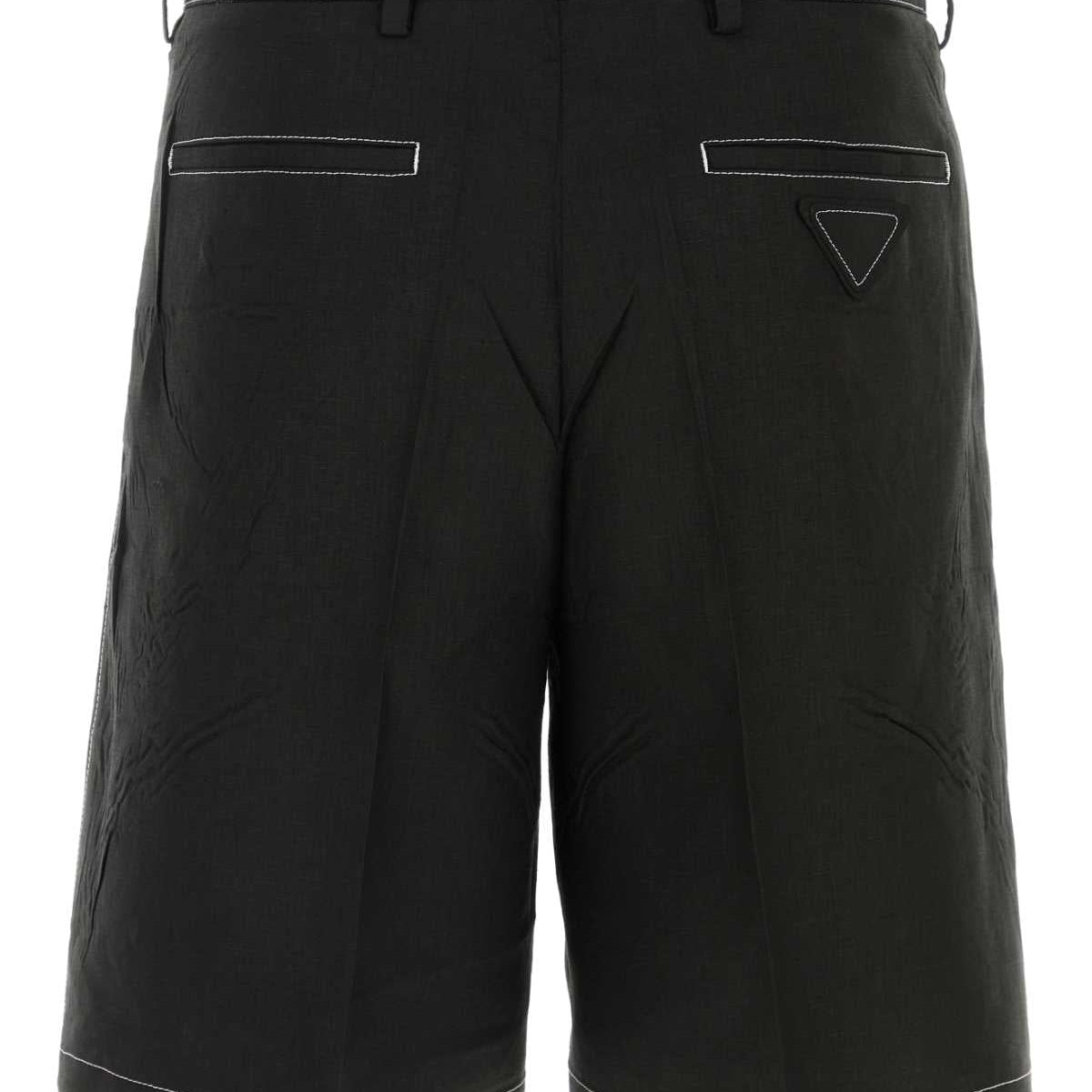 PRADA Men's Linen Bermuda Shorts - Spring/Summer 2025